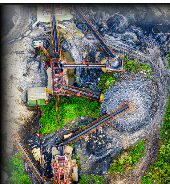 Aerial View of Nickel Ore Conveyor and Processing Facility